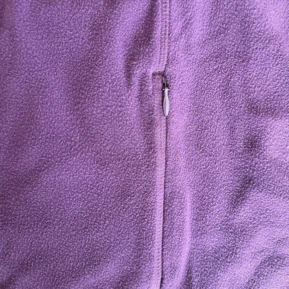 L.L. Bean Women's Purple Fleece Hooded Vest - Picture 4 of 4